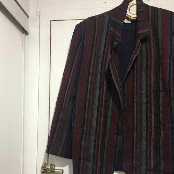 VINTAGE PORTS INTERNATINAL WOOL STRIPED JACKETS SIZE 12 - Picture 9 of 10